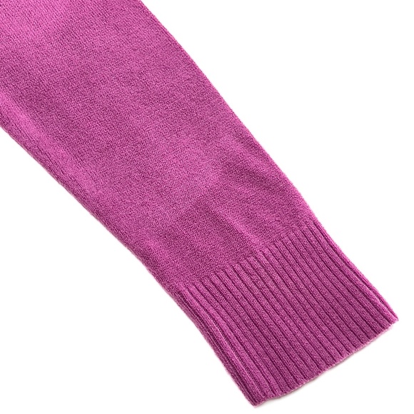 Pink V Neck Rhinestone Trim Sweater with attached Scarf - Picture 6 of 8